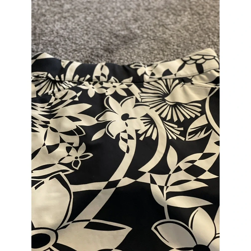 Polo Golf Ralph Lauren Women's Golf Skort Floral Print Black Cream Small S NWT